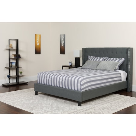 Flash Furniture Queen Platform Bed Set, Gray HG-BMF-47-GG